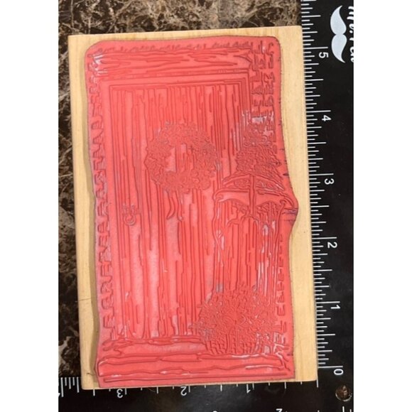 Mariann Hudak Christmas Door With Sleigh Rubber Stamp Stamps Happen Inc 80372 - Picture 2 of 4